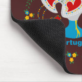 Tapis De Souris Coq traditionnel de Barcelos en blanc (Coin)