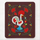 Tapis De Souris Coq traditionnel de Barcelos en blanc (Devant)