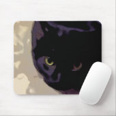 Tapis De Souris Coque de chat noir (Avec souris)
