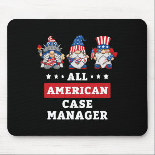 Tapis De Souris Coque Manager Gnomes Juillet 4 American Flag Usa