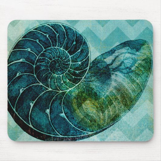 Tapis De Souris Coque spirale Turquoise (Devant)