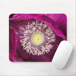 Tapis De Souris Coquelicot Oriental Fleur Rose Foncé