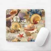 Tapis De Souris Coques de mer sur la plage (Avec souris)