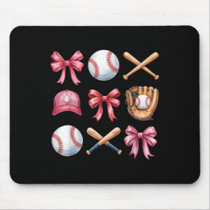 Tapis De Souris Coquette Baseball Femmes Bow Filles Cheer Maman Ma