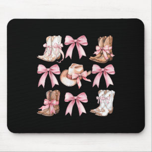 Tapis De Souris Coquette Bottes De Femme Avec Vaches Roses Esthéti