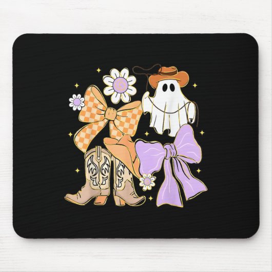 Tapis De Souris Coquette Bow Boo Ghost Boots Western Cowboy Cowgir (Devant)