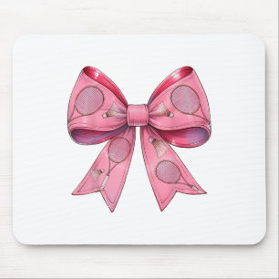 Tapis De Souris Coquette Bow Volant de badminton Raquette rose Rub