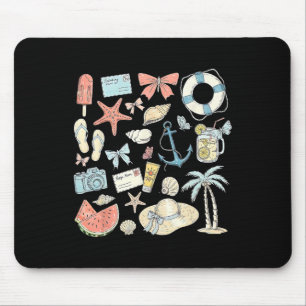 Tapis De Souris Coquette Été Plage Côtière Ensemble Famille Vaca