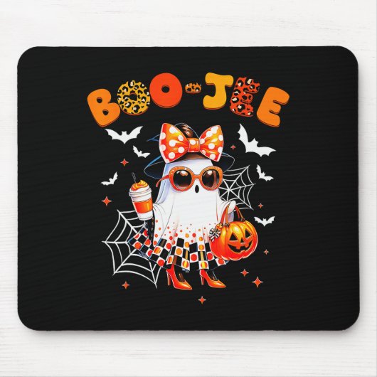 Tapis De Souris Coquette Leopard Ghost Coffee Boo-jee Halloween Bo (Devant)