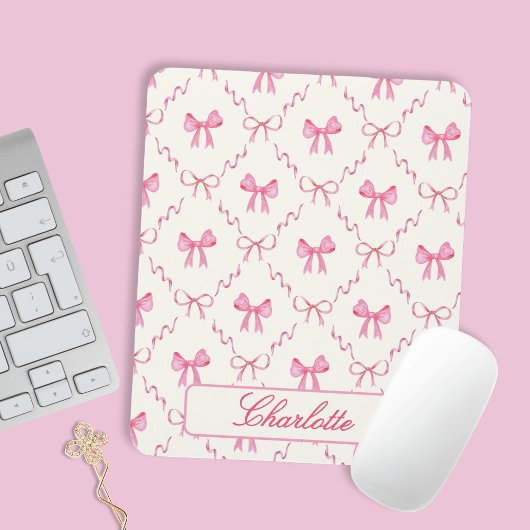 Tapis De Souris Coquette Rose Bow