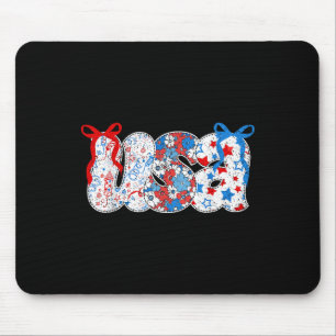 Tapis De Souris Coquette Usa Floral 4 juillet Bow Stations Feu d'a