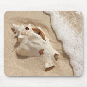Tapis De Souris Coquillage sur l'île des Caraïbes de Turc grand