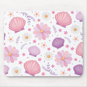 Tapis De Souris Coquillages et pâquerettes