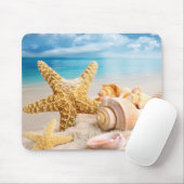Tapis De Souris Coquillages sur la plage (Avec souris)