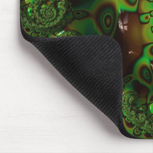 Tapis De Souris Coquille d'art fractal vert (Coin)