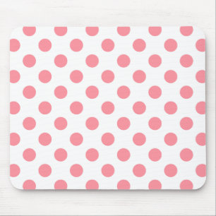 Tapis De Souris Corail et pois blancs