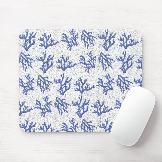 Tapis De Souris Corail marin bleu et blanc (Avec souris)