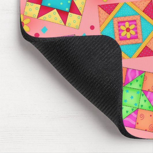 Tapis De Souris Corail Patchwork Blocks Mousepad (Coin)