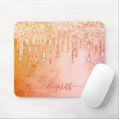 Tapis De Souris Corail rose or parties scintillant scintillante ru (Avec souris)