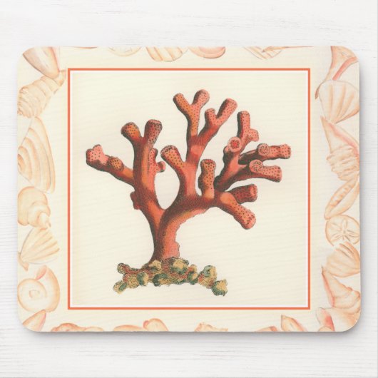 Tapis De Souris Corail rouge avec bordure conique (Devant)