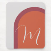 Tapis De Souris Coral tendance Magenta Pink Arch avec Monogramme (Devant)