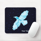 Tapis De Souris Corbeau bleu sur étoiles (Avec souris)