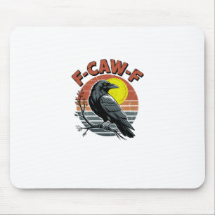 Tapis De Souris Corbeau drôle F-Caw-F Rétro Coucher de soleil Desi