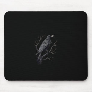 Tapis De Souris Corbeau, F-Caw-F Drôle Oiseau Lune Gothique Humour