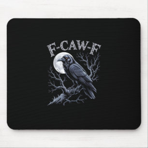 Tapis De Souris Corbeau F-Caw-F Oiseau Drôle Lune Gothique Humour 