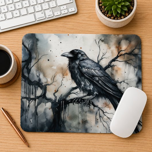 Tapis De Souris Corbeau gothique
