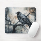 Tapis De Souris Corbeau gothique (Avec souris)
