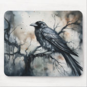 Tapis De Souris Corbeau gothique (Devant)