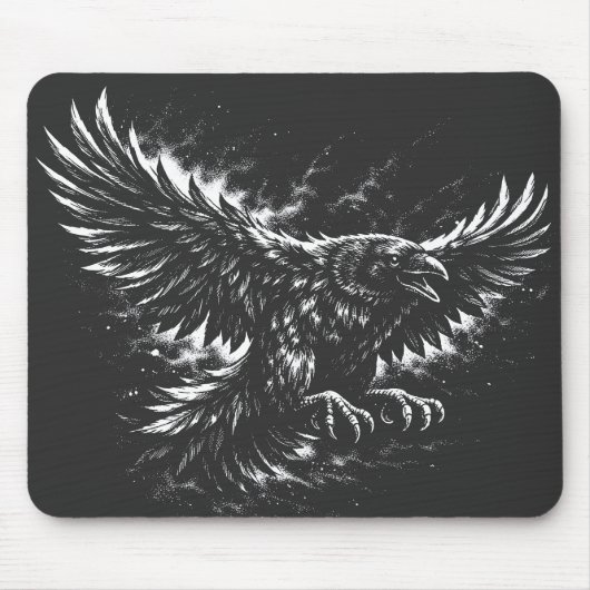 Tapis De Souris Corbeau gothique – par BurnsInHell (Devant)