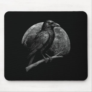 Tapis De Souris Corbeau Mystique Lune Folklore Sombre Sorcellerie