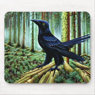Tapis De Souris Corbeau noir rustique Woodland