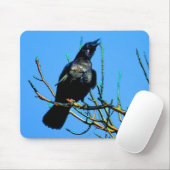 Tapis De Souris Corbeau sauvage et Branches Cadeau photo nature (Avec souris)