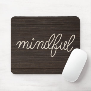 Tapis De Souris Corde MINDFUL sur bois foncé