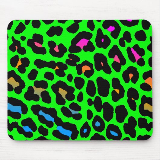 Tapis De Souris Corey Tiger 80s Empreinte de léopard vert rétro Mo (Devant)
