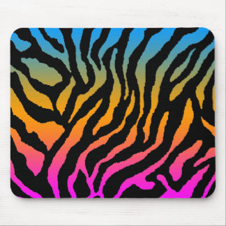Tapis De Souris COREY TIGER 80's RETRO MULTICOLOR STRIPES NOIRES