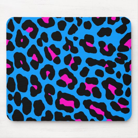 Tapis De Souris Corey Tiger Retro 1980 Blue Neon Leopard Mousepad (Devant)