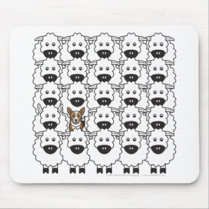 Tapis De Souris Corgi chez les moutons