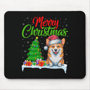 Tapis De Souris Corgi Chien Feux de Noël Feux de Noël Fantastique