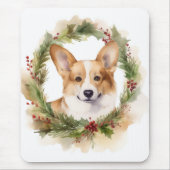 Tapis De Souris Corgi Christmas Wreath Festive Pup (Devant)