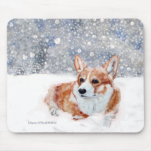 Tapis De Souris Corgi d'hiver (Devant)