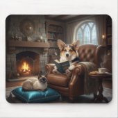 Tapis De Souris Corgi lit à un chat (Devant)