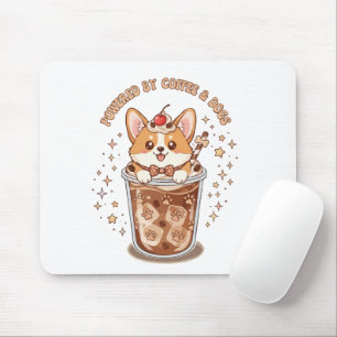 Tapis De Souris Corgi Mignon Alimenté par le Café et les Chiens