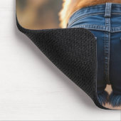 Tapis De Souris Corgi portant des shorts Denim (Coin)