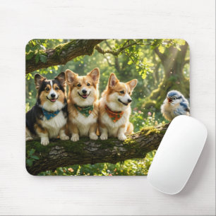 Tapis De Souris Corgis et oiseau