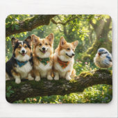 Tapis De Souris Corgis et oiseau (Devant)