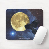 Tapis De Souris Corneille, Lune et Espace Extérieur Mousepad (Avec souris)